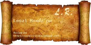 Leszl Roxána névjegykártya