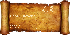 Leszl Roxána névjegykártya