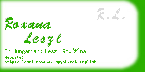 roxana leszl business card